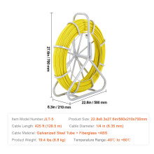 SucceBuy Ruban Ă Poisson en Fibre de Verre, Extracteur de Fil avec Cadre en Acier, 1-4 in x 425 ft