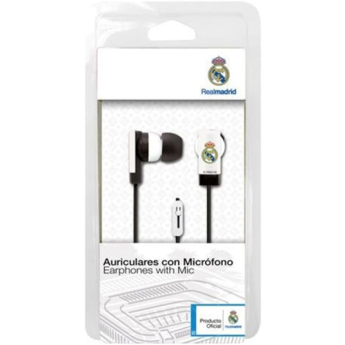 Seva Import Auricular Real Madrid, Preto, com Microfone, Tamanho Único