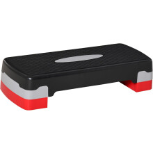 HOMCOM Step para Fitness, plataforma de aeróbica antiderrapante, altura ajustável de 10/15 cm, capacidade 150 kg, 68x29x15 cm