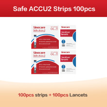 Sinocare Safe Accu2 Blutzuckermessgerät, 100 Teststreifen, 100 Lanzetten