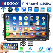 Autoradio Android 14, Écran tactile 9 pouces, 4G+64G, CarPlay sans fil, GPS, pour VW Golf Passat Polo