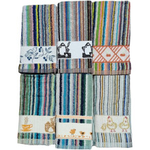 ZD conjunto de 12 panos de cozinha, 100% algodão rizo, multicolor com bordado, 50x50 cm