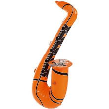 Saxofone inflável, cor laranja