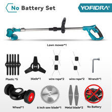 YOFIDRA elektrische grastrimmer, 1500W, met 3 soorten messen en telescoopbuis, voor tuinonderhoud