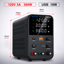Wanptek Alimentation de Laboratoire DC, Réglable 120V 3A avec Charge Rapide USB