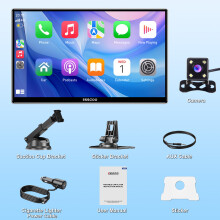 ESSGOO Autoradio Portable, Écran Tactile 9 Pouces HD IPS, Apple CarPlay et Android Auto, Bluetooth 5.0, Caméra AHD