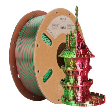 ERYONE Filament PLA pour imprimante 3D FDM, Double Couleur Soie Rouge et Vert, 1.75mm