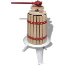 vidaXL prensa de vinho e fruta, 6 L, madeira de carvalho e ferro fundido