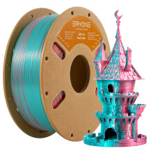 ERYONE Filament PLA pour imprimante 3D FDM, Double Couleur Soie Teal Orange Rouge, 1.75mm