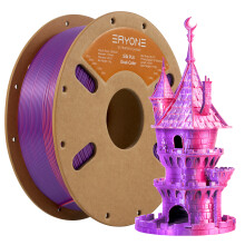 ERYONE Filament PLA pour imprimante 3D FDM, 1.75mm, Double Couleur Soie Orange et Violet