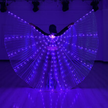 (Pink)Led Glowing Wings Butterfly Dance Fantasy Style Colorful Fluorescent Cloak Dance Belly