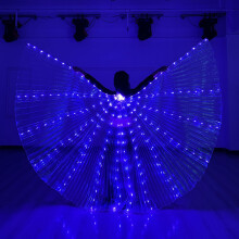 (Purple)Led Glowing Wings Butterfly Dance Fantasy Style Colorful Fluorescent Cloak Dance Belly