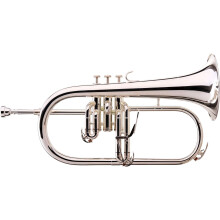 Classic Cantabile Flugelhorn FL-26S, prateado, afinação Bb, com boquilha e estojo