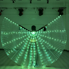 (Green)Led Glowing Wings Butterfly Dance Fantasy Style Colorful Fluorescent Cloak Dance Belly