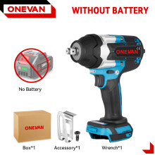 ONEVAN Clé à Choc Électrique Sans Fil, Moteur Brushless, 1800N.M, Entraînement 1/2", Bleu, Sans Batterie