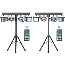 U'King Par licht set van 2, 60W RGBW LED, DMX512, voor DJ disco en concert