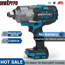 Elektrische slagmoersleutel, 3/4 inch aandrijving, 2100 Nm koppel, compatibel met Makita 18V accu