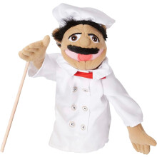 Melissa & Doug Marioneta de Chef, com haste de madeira removível para gestos animados