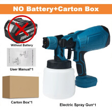 Pistolet à peinture électrique sans fil, 1000 ml, haute puissance HVLP pour batterie Makita 18V, Bleu