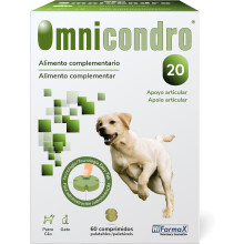 Omnicondro 20 Hifarmax, condroprotetor para cães e gatos, glucosamina e condroitina, 60 comprimidos