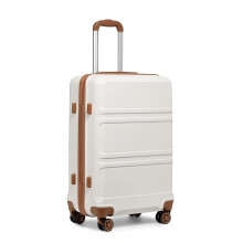 KONO Valise Rigide avec Serrure TSA, Taille M, Ivoire, Coque ABS avec Roues Jumelles 360 Degrés