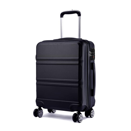 KONO Valise Rigide avec Serrure TSA, Taille M, 36L, ABS Noir