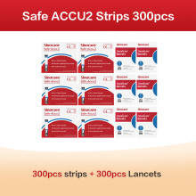 Sinocare Safe ACCU2 bloedglucosemeter, set van 300 strips, nauwkeurige thuismonitoring