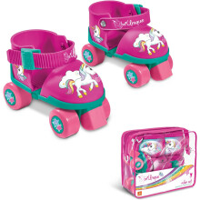 Mondo Toys Patins com Rodas Ajustáveis, Tamanho 22 ao 29, Rosa, com Proteção e Gráficos de Unicórnio