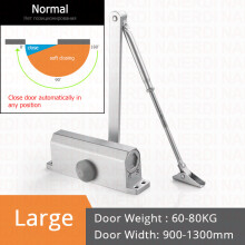 NAIERDI Hydraulischer Türschließer, verstellbare Geschwindigkeit, Soft-Close, Silber, für 25-80 kg