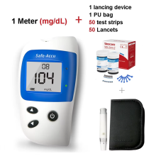 Sinocare Safe Accu2 bloedglucosemeter, set van 50 teststrips, mgdL voor diabetesmonitoring thuis