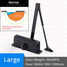 NAIERDI Hydraulischer Türschließer, verstellbare Geschwindigkeit, Soft-Close, schwarz, für 25-80 kg