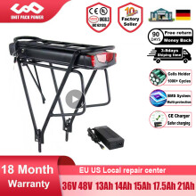 UnitPackPower e-bike accu, 36V 21Ah met achterrek, waterdicht IP65 aluminium met LED-licht