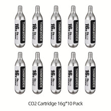Thinkrider CO2-pomp, voor fiets, met Schrader en Presta adapter, aluminium, mini maat