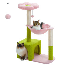 MUTTROS kattenboom, met groot metalen frame, sisal krabpalen en hangmat, voor kleine katten binnenshuis