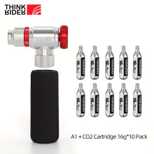 Thinkrider CO2 pomp voor fiets, met Schrader en Presta adapter, aluminium, mini maat