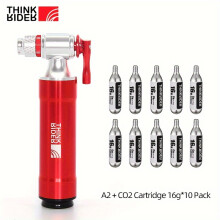 Thinkrider CO2 pomp voor fiets, met Schrader en Presta adapter, aluminium