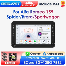 Autoradio avec Carplay et Android Auto, GPS, RDS, IA Vocale, 4G 32G, pour Alfa Romeo 159 et Brera
