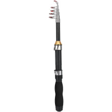 Alomejor vara de pesca mini, 1.2m, aço inoxidável e vidro, portátil para pesca em mar e água doce