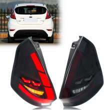 Led-achterlichten voor Ford Fiesta MK7 MK7.5 VI Hatchback 2008-2017, sequentieel, zwart, set van 2