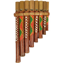 Flauta de pan de bambu, conjunto de 8 flautas, pintada à mão, instrumento musical