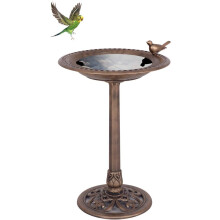 GOPLUS comedero e bebedouro para pássaros, design retro, 50 cm de diâmetro, para jardim exterior