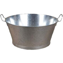 Bacia de zinco galvanizado, 54 litros, 65cm de diâmetro, para exterior