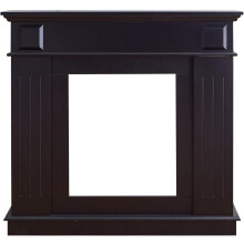 Rebecca Mobili, moldura de lareira decorativa, preta, madeira, estilo moderno, 101 x 109 x 26 cm, para sala de estar