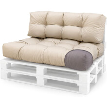 Spatium conjunto de 2 almofadas para paletes, impermeáveis, bege, 120x80x15cm e 120x40x15cm