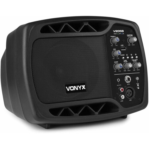 Vonyx V205B, altifalante ativo Bluetooth, 5 polegadas, 80W, preto, para eventos e música