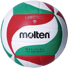Molten Balão de Voleibol V4M1300, Tamanho 4, Branco, Vermelho e Verde, PVC, Interior de Butilo, para Interior e Exterior