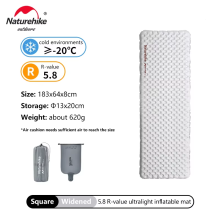 Naturehike opblaasbaar matras, R 5.8, ultralicht en draagbaar voor kamperen en wandelen