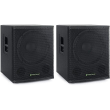 Pronomic SA-18 SUB, conjunto de 2 subwoofers ativos, 300W RMS, 126 dB, para palco