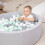 Selonis Piscina de Bolas de Espuma 90x30cm, Conjunto de 200 Bolas, Branco, Cinzento e Menta 7