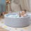 Selonis Piscina de Bolas de Espuma 90x30cm, Conjunto de 200 Bolas, Branco, Cinzento e Menta 4